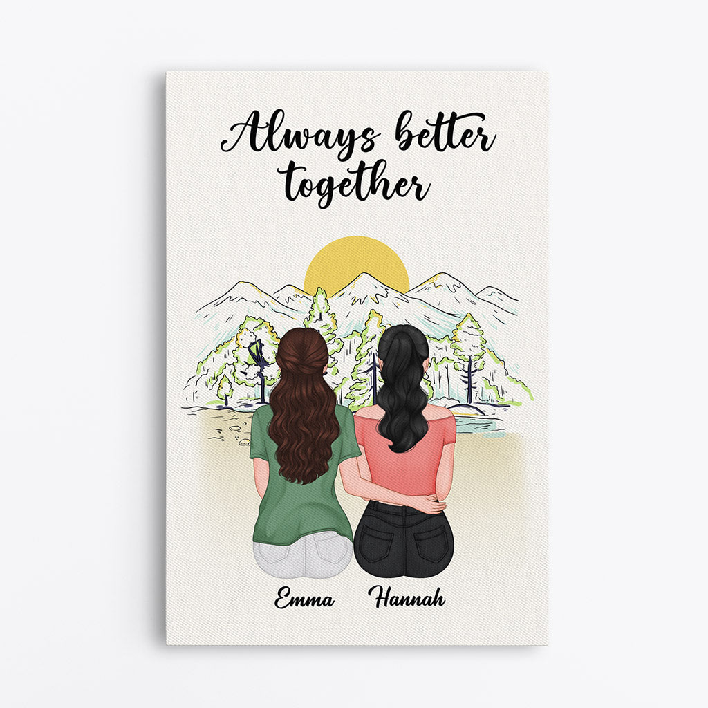 Always Better Together - Personalisierte Geschenke | Leinwand für Besties/Beste Freundin