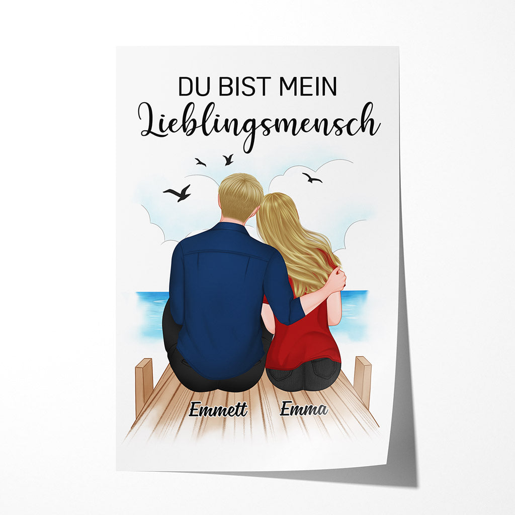 Du Bist Mein Lieblingsmensch - Personalisierte Geschenke | Poster für Paare/Pärchen