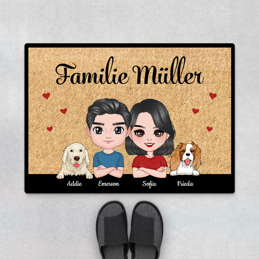 Willkommen In Der Familie - Personalisierte Geschenke | Fußmatte für Hundeliebhaber