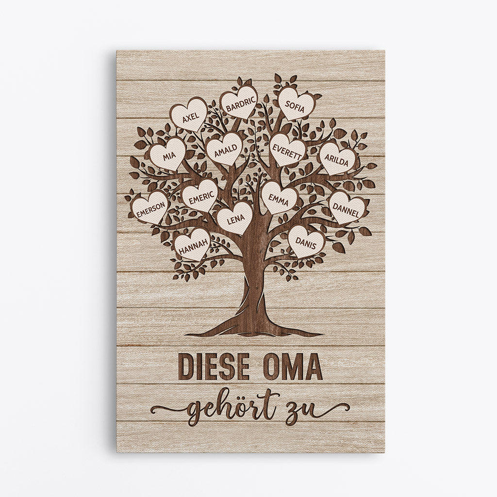 Diese Oma Gehört Zu... - Personalisierte Geschenke | Leinwand für Oma/Opa