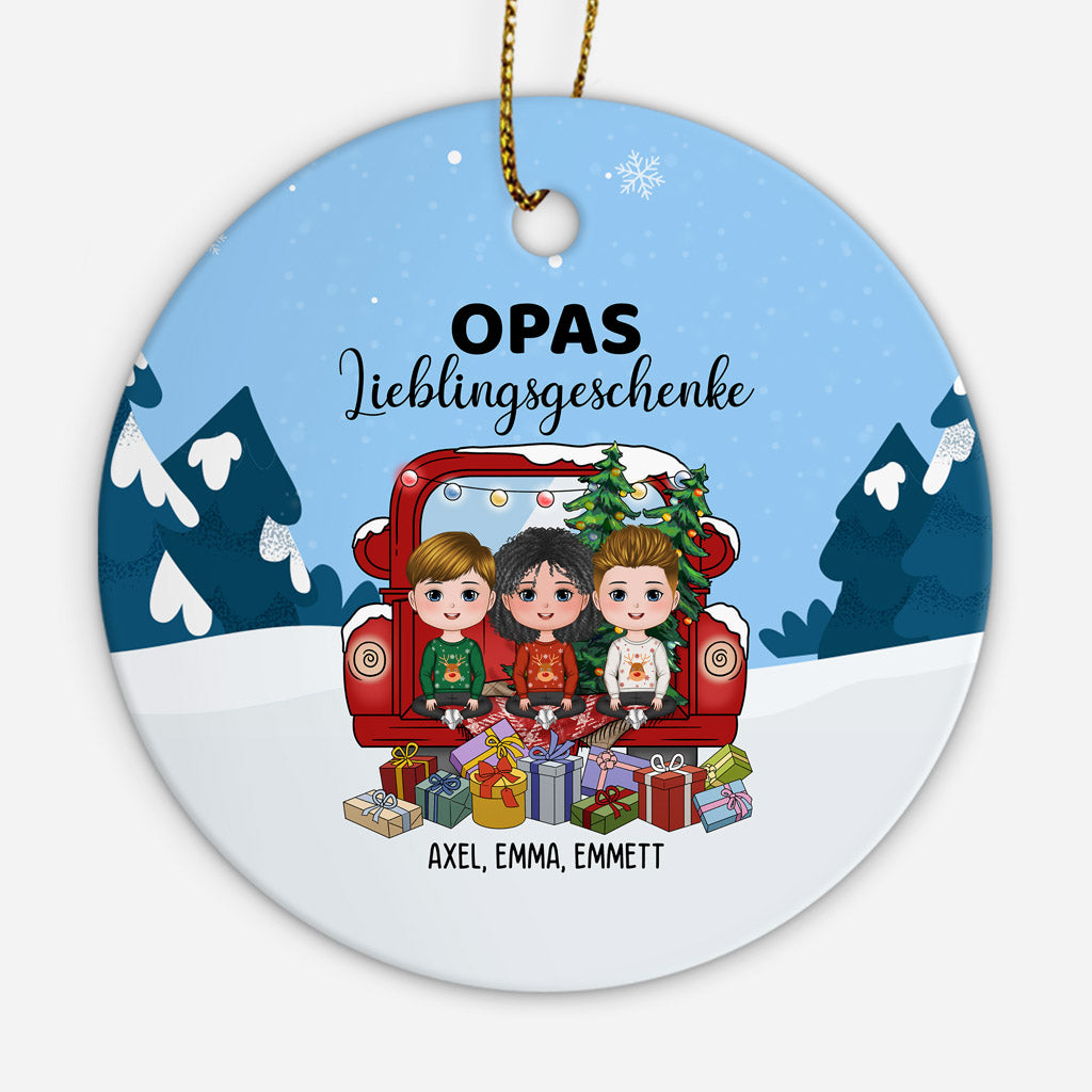 Opas Omas Lieblingsgeschenke - Personalisierte Geschenke | Ornament für Opa/Oma
