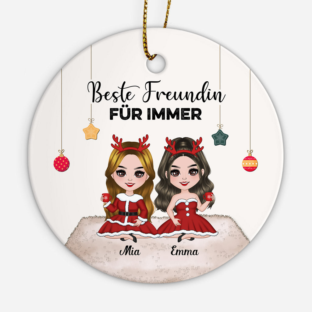 Beste Freundin Für Immer - Personalisierte Geschenke | Ornament für Besties/Beste Freundin Weihnachten