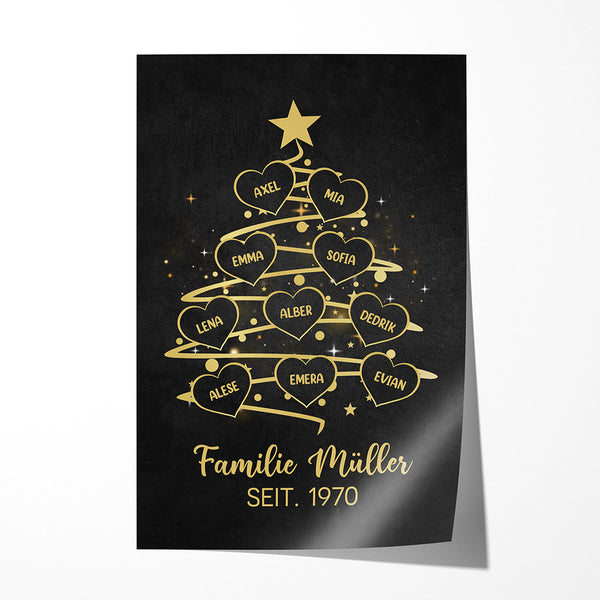 Personalisierte Weihnachtskarte Weihnachtsbaum A6