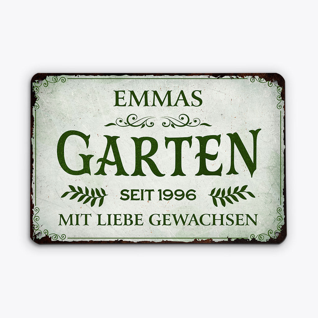 Garten - Personalisiertes Geschenk | Outdoor-Türschild für Mama/Oma