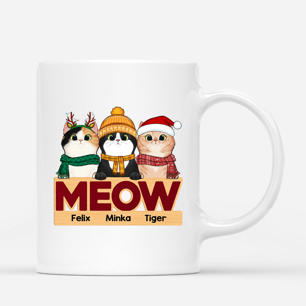 Meow - Personalisierte Geschenke | Tasse für Katzenbesitzer Weihnachten