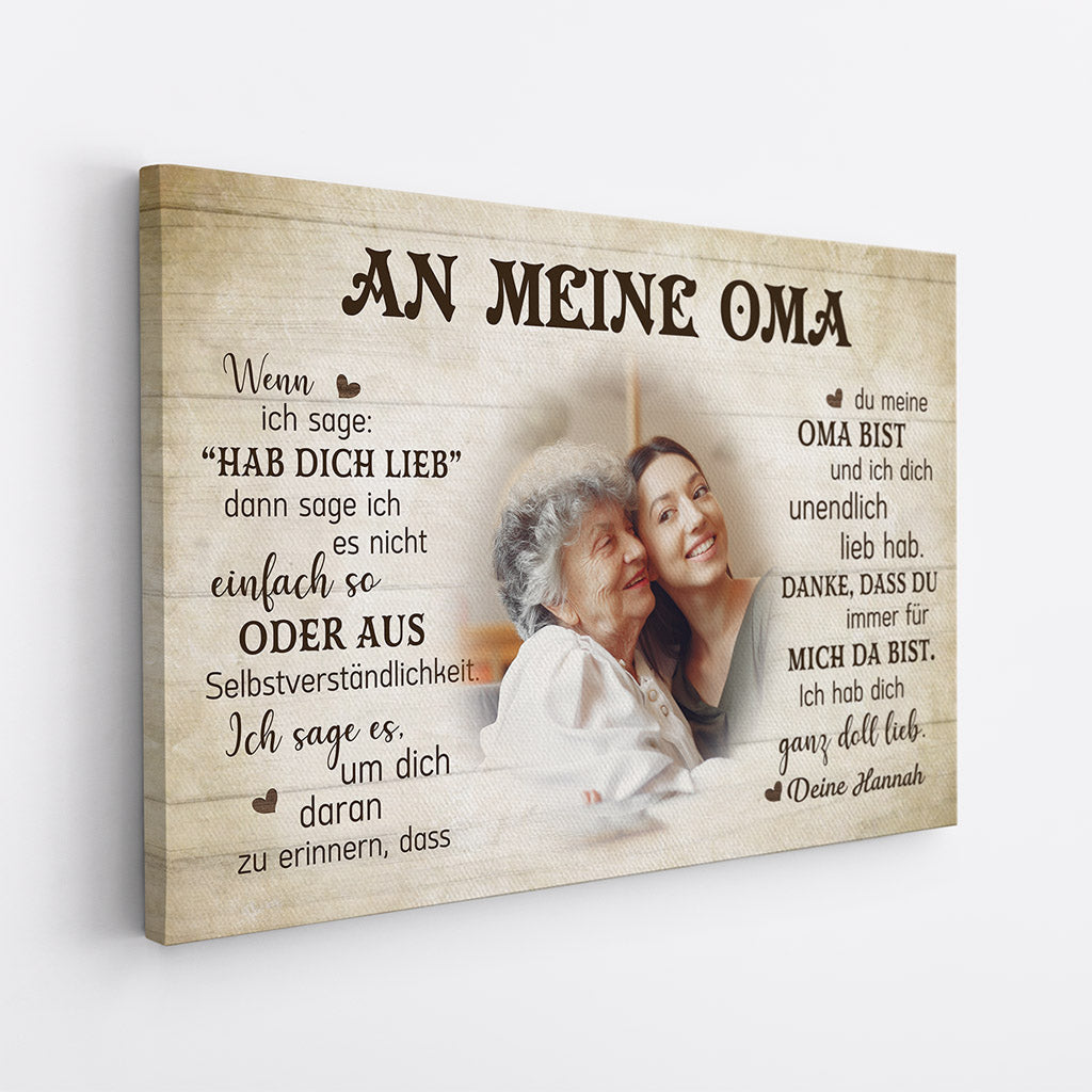 An Meine Oma - Personalisierte Geschenke | Leinwand für Mama/Oma